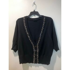 Torrid Black Cardigan with Metallic Details
